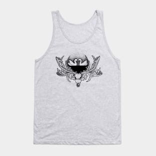 Two Swans and a Full Moon Tank Top